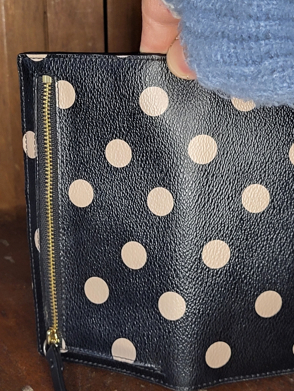 kate spade black wallet with cream polka dots - Picture 12 of 16